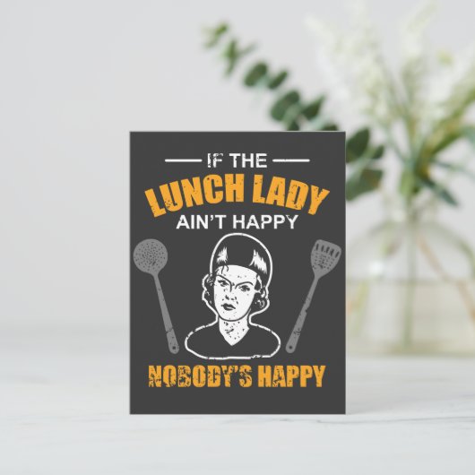 Schulessen Lady Cafeteria Worker Postkarte (Stehend Vorderseite)