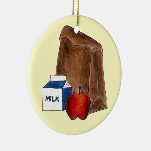 Schulessen Lady Cafeteria Worker Teacher Apple Keramik Ornament (Rechts)