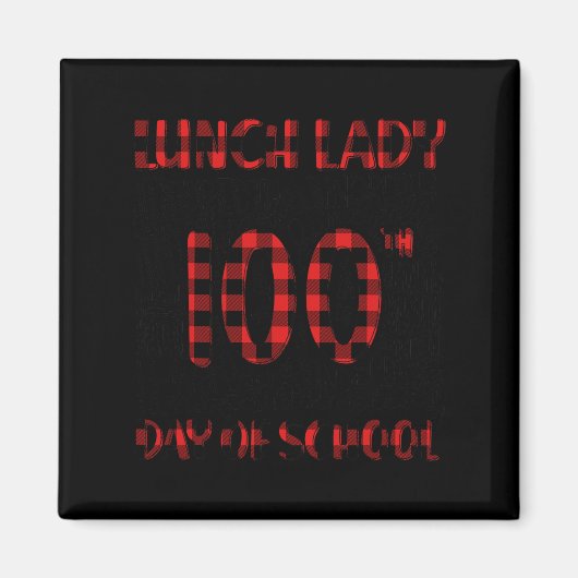 Schulessen Lady Typografy Red Kariert Magnet (Vorne)