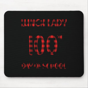 Schulessen Lady Typografy Red Kariert Mousepad