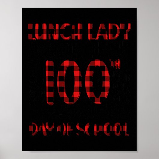 Schulessen Lady Typografy Red Kariert Poster (Vorne)