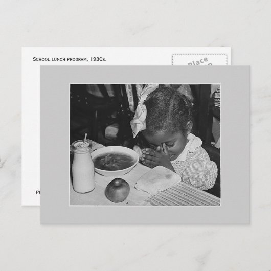 Schulessenprogramm der 30er Jahre Postkarte (Vorne/Hinten)