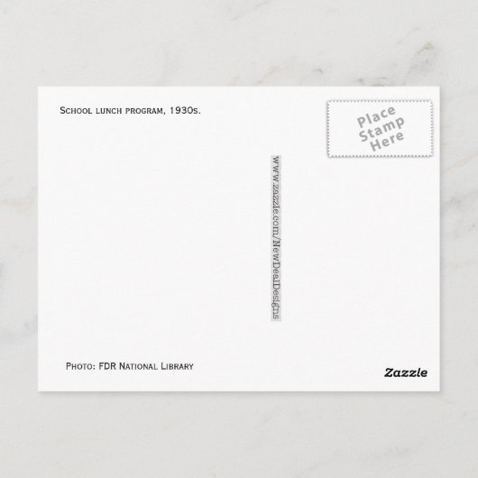 Schulessenprogramm der 30er Jahre Postkarte (Rückseite)