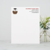 Schuleule mit Mörserbrettbriefpapier Briefbogen (Stehend Vorderseite)