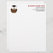 Schuleule mit Mörserbrettbriefpapier Briefbogen (Vorne/Hinten)