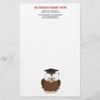 Schuleule mit Mörserbrettbriefpapier Briefpapier