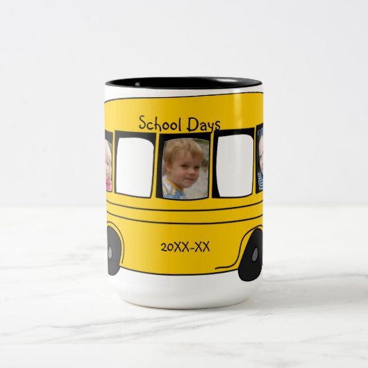 Schulexternats-Bus-Foto Zweifarbige Tasse (Mittel)