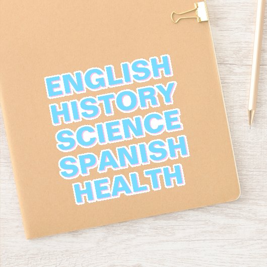 Schulfach-Aufkleber, Ästhetik Aufkleber (Notizbuch)