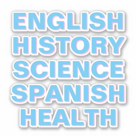 Schulfach-Aufkleber, Ästhetik Aufkleber (Vorderseite)