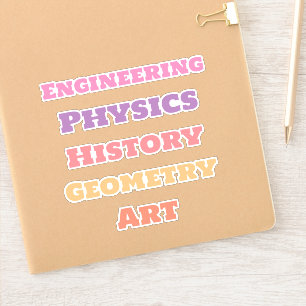 Schulfach-Aufkleber, Ästhetik Aufkleber