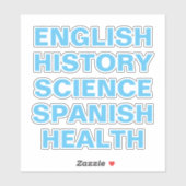 Schulfach-Aufkleber, Ästhetik Aufkleber (Blatt)