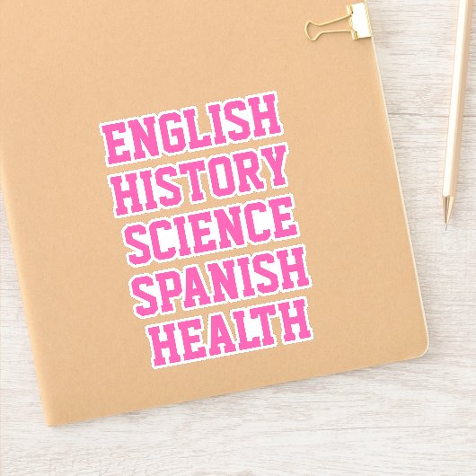 Schulfach-Aufkleber, Ästhetik Aufkleber (Notizbuch)