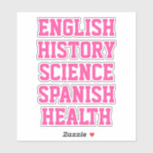 Schulfach-Aufkleber, Ästhetik Aufkleber (Blatt)