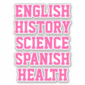 Schulfach-Aufkleber, Ästhetik Aufkleber (Vorderseite)