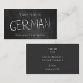 Schulfach-Visitenkarte Visitenkarte (Vorne/Hinten)