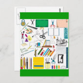 Schulfächer3 Postkarte (Vorne/Hinten)