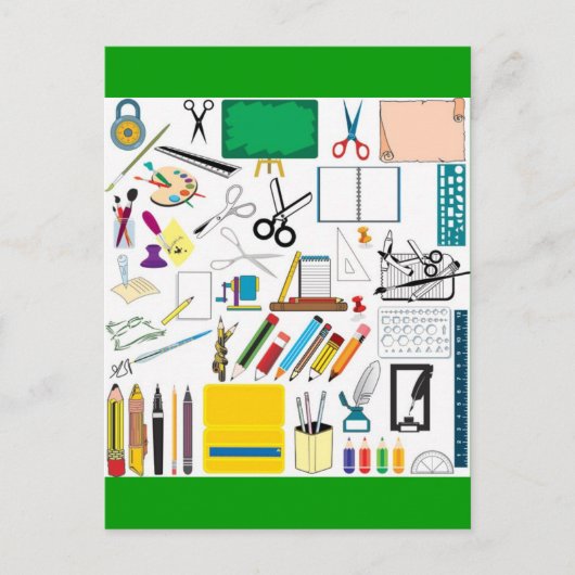 Schulfächer3 Postkarte (Vorderseite)