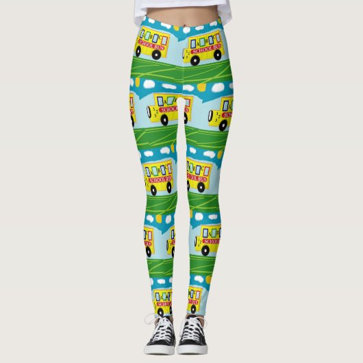 Schulfahrer Schulbusfahrer Carpool Eltern Leggings (Vorderseite)