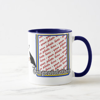 Schulfarben Blau- und Gold-Abschluss-Rahmen Tasse