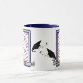 Schulfarben Blau- und Gold-Abschluss-Rahmen Tasse (Zentrum)