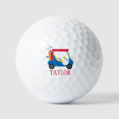 Schulfarben - Blue Crimson & Yellow Golf Cart Golfball (Vorderseite)