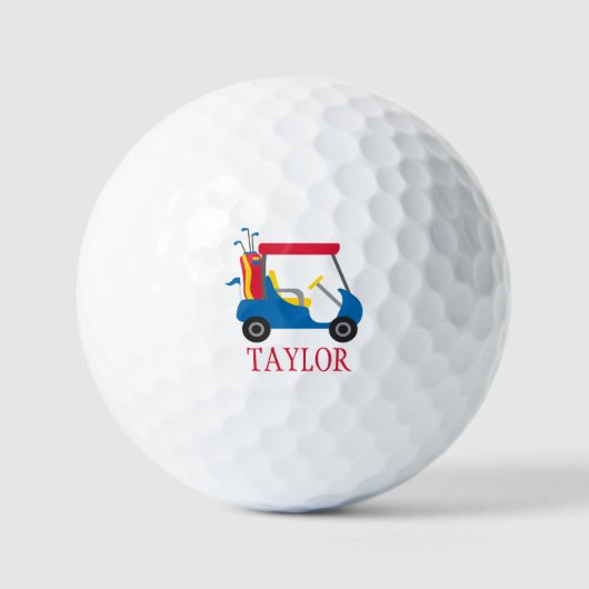 Schulfarben - Blue Crimson & Yellow Golf Cart Golfball (Vorderseite)