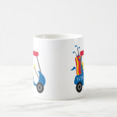 Schulfarben - Blue, Crimson & Yellow Golf Cart Kaffeetasse (Mittel)