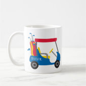 Schulfarben - Blue, Crimson & Yellow Golf Cart Kaffeetasse (Links)