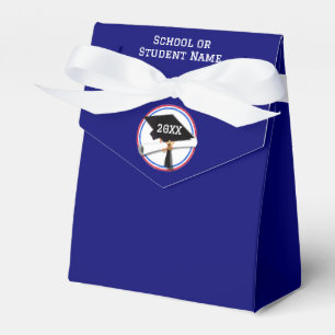 Schulfarben Blue & Red Grad Cap Abschluss Geschenkschachtel