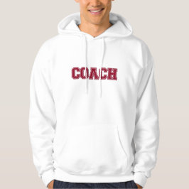 Schulfarben COACH Mens Hoodie, Burgund White Hoodie