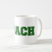 Schulfarben COACH Tasse, grün Kaffeetasse (VorderseiteRechts)