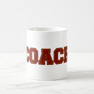 Schulfarben COACH-Tasse, Maroon-Gold Kaffeetasse