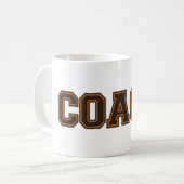 Schulfarben COACH Tasse, orange-braun Kaffeetasse (Vorderseite Links)