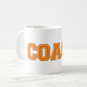 Schulfarben COACH-Tasse, orange-weiß Kaffeetasse (Vorderseite Links)