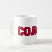 Schulfarben COACH-Tasse, rot-blau Kaffeetasse (Vorderseite Links)