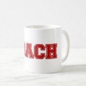 Schulfarben COACH-Tasse, rot-weiß Kaffeetasse (VorderseiteRechts)