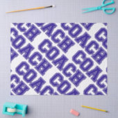 Schulfarben COACH Varsity Letters-Blue-White Seidenpapier (Basteln)