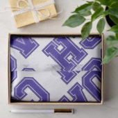 Schulfarben COACH Varsity Letters-Blue-White Seidenpapier (Geschenk)