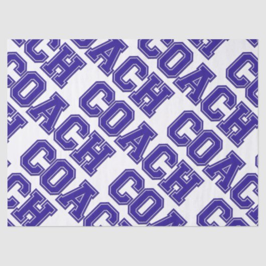 Schulfarben COACH Varsity Letters-Blue-White Seidenpapier (Vorderseite)