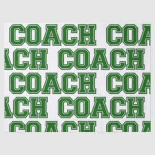 Schulfarben COACH Varsity Letters - Green-White Seidenpapier
