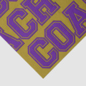 Schulfarben COACH Varsity Letters Lila-Gold Seidenpapier (Detail)