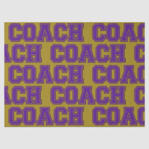 Schulfarben COACH Varsity Letters Lila-Gold Seidenpapier