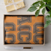 Schulfarben COACH Varsity Letters-Orange-Brown Seidenpapier (Geschenk)