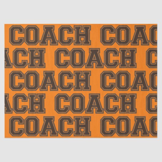 Schulfarben COACH Varsity Letters-Orange-Brown Seidenpapier (Vorderseite)