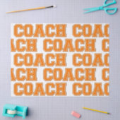 Schulfarben COACH Varsity Letters-Orange-White Seidenpapier (Basteln)