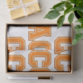 Schulfarben COACH Varsity Letters-Orange-White Seidenpapier (Geschenk)