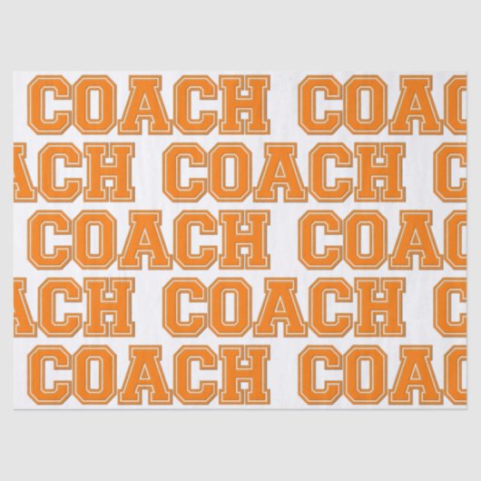 Schulfarben COACH Varsity Letters-Orange-White Seidenpapier (Vorderseite)
