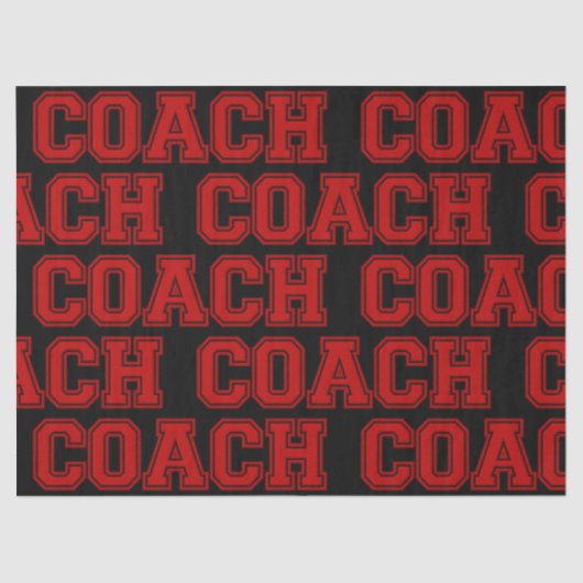 Schulfarben COACH Varsity Letters Red and Black Seidenpapier (Vorderseite)