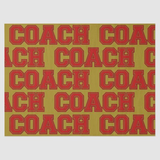 Schulfarben COACH Varsity Letters Red and Gold Seidenpapier (Vorderseite)