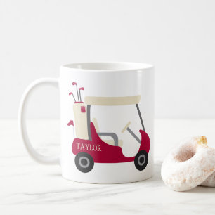 Schulfarben - Crimson & Cream Golf Cart Kaffeetasse